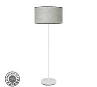 Abrila Moda Blanco/Surco Gris - Lámpara Pie Salón Moderno 1Xe27 40 Cm