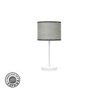 Abrila Moda Blanco/Surco Gris - Lámpara Sobremesa Moderno 1Xe14 17 Cm