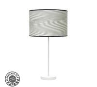 Abrila Moda Blanco/Surco Gris - Lámpara Sobremesa Moderno 1Xe27 30 Cm