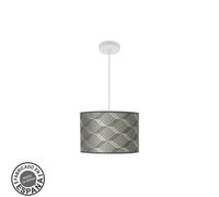 Abrila Moda Blanco/Tetris Gris - Colgante Moderno 1Xe27 30 Cm