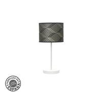 Abrila Moda Blanco/Tetris Gris - Lámpara Sobremesa Moderno 1Xe14 17 Cm