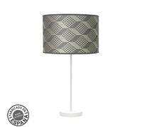 Abrila Moda Blanco/Tetris Gris - Lámpara Sobremesa Moderno 1Xe27 30 Cm