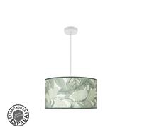Colgante Moda 2xe27 Blanco/hoja Verde Regx40x40cm C/difusor