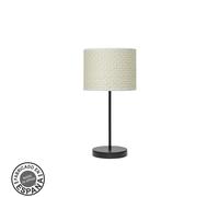 Abrila Moda Negro/Cañizo Blanco - Lámpara Sobremesa Moderno 1Xe14 17 Cm