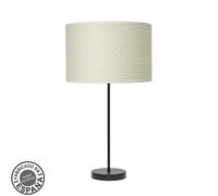 Abrila Moda Negro/Cañizo Blanco - Lámpara Sobremesa Moderno 1Xe27 30 Cm