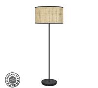 Abrila Moda Negro/Cañizo Oscuro - Lámpara Pie Salón Moderno 1Xe27 40 Cm