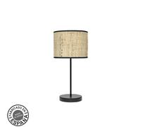 Abrila Moda Negro/Cañizo Oscuro - Lámpara Sobremesa Moderno 1Xe14 17 Cm