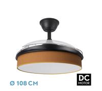 Abrila Moda Negro/Naranja - Ventilador De Techo Aspas Retráctiles 72 W