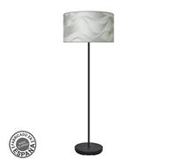Abrila Moda Negro/Ola Gris - Lámpara Pie Salón Moderno 1Xe27 40 Cm