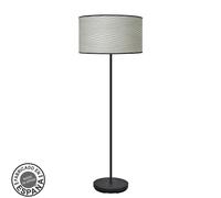 Abrila Moda Negro/Surco Gris - Lámpara Pie Salón Moderno 1Xe27 40 Cm