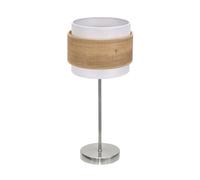 Abrila Myriam Níquel/Madera Clara - Lámpara Sobremesa Moderno 1Xe14 18 Cm