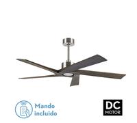 Abrila Nadir Níquel/Rústico - Ventilador De Techo Aspas Normales Sin Luz 220-240 V