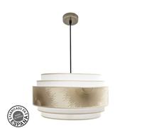Abrila Nepal Cuero/Blanco/Oro - Colgante Moderno Regx50x50cm