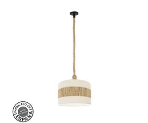 Abrila Nicaragua Negro/Blanco/Natural - Colgante Rústico 1Xe27 40 Cm
