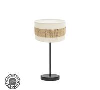 Abrila Nicaragua Negro/Blanco/Natural - Lámpara Sobremesa Rústico 1Xe14 17 Cm