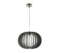 Abrila Olmo Madera Café/Transp/Níquel - Colgante Rústico 1Xe27