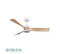 FABRILAMP Ventilador Dc Oriente 26w Blanco 3 Aspas Haya 132d 6vel 3colores 2950lm Remoto,memoria,temporizador