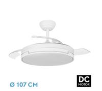 Abrila papiro ventilador de techo con luz led para interior, motor dc,