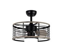 Abrila Pella Negro/Madera - Ventilador De Techo Plafón 24 W F