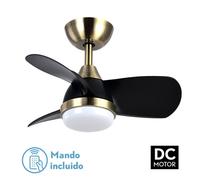 Abrila Pirdo Cuero/Negro - Ventilador De Techo Aspas Normales 24 W F