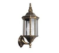 Abrila Pollux Negro / Oro - Aplique Exterior Clásico Aluminio / Cristal 1Xe27