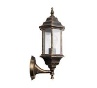 Abrila Pollux Negro / Oro - Aplique Exterior Clásico Aluminio / Cristal 44 Ip