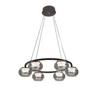 Abrila Pompeya Negro - Lámpara Colgante 67 Cm 6 Luces