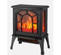Abrila Ptc Cerámico Abadia Negro - Termoventilador 1500W Efecto Chimenea