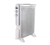 ABRILA - Radiador Mica Caicos 1500W con 3 Elementos Blanco/Gris | 3 Potencias | Protección Contra Sobrec. y Antivuelco | 63,5x45x21 cm