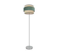 Abrila Reyes Cromo/Natural-Verde - Lámpara Pie Salón Moderno 1Xe27