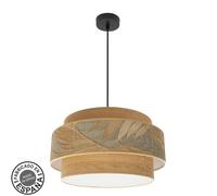 ABRILA AKUNADECOR Lampara De 3 Luces Modelo Samoa Marron Doble Pantalla