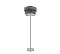 Abrila Smile Cromo/Madera Negra - Lámpara Pie Salón Moderno 1Xe27
