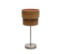 Abrila Smile Cuero/Madera Oscura - Lámpara Sobremesa Moderno 1Xe14 18 Cm