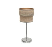 Abrila Smile Níquel/Madera Gris - Lámpara Sobremesa Moderno 1Xe14 18 Cm