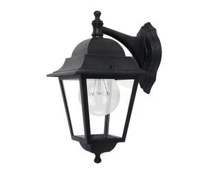 Abrila Spica Negro - Aplique Exterior Clásico Aluminio / Cristal 44 Ip