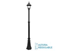 Abrila Spica Negro - Farola Aluminio / Cristal 1Xe27