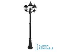 Abrila Spica Negro - Farola Aluminio / Cristal 44 Ip