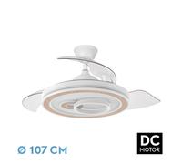 Fabrilamp Ventilador DC Sultan 59W 3 aspas Blanco/Haya 107d 6980 lm 3000-6500K mando y temporizador