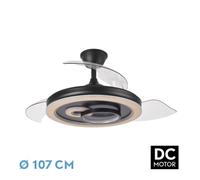 Abrila Sultan Negro-Madera 68W 107Cm - Ventilador De Techo 3 Aspas Retráctil