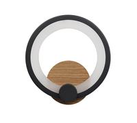 Abrila Sydney Negro/Madera Oscura - Aplique Moderno 10 W