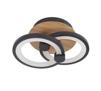 Abrila Sydney Negro/Madera Oscura - Lámpara Moderna 32 W