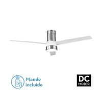 Abrila Teo Níquel / Blanco - Ventilador De Techo Aspas Normales 24 W F