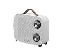 ABRILA - Termoventilador Cerámico PTC Córcega 1500W Blanco/Cromo con 2 Potencias y 3 Funciones | Corte Térmico y Sistema de Seguridad Antivuelco | Diseño Moderno | Fácil Transporte