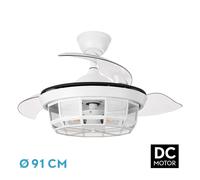 Abrila Tornado Blanco - Ventilador De Techo Aspas Retráctiles