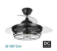 Abrila Tornado Negro - Ventilador De Techo Aspas Retráctiles 5Xe27