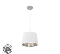 Abrila Tunez Blanco/Blanco-Estampado - Colgante Moderno 1Xe27 30 Cm