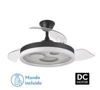 Abrila Turia Negro/Blanco - Ventilador De Techo Aspas Retráctiles 72 W F