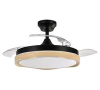 Abrila - ventilador dc blondi - color negro/madera con tres aspas desp
