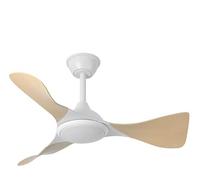 ABRILA- Ventilador DC Caiman 36W | 3600lm | Blanco/Haya| 6 Velocidades | Control Remoto y Regulable