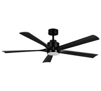 ABRILA - Ventilador DC CAIRO | Color Negro con cinco Aspas | con 6 Velocidades Ajustables | con 3 Temperaturas de Luz | Mando a Distancia Incluido | Ideal para Grandes Espacios
